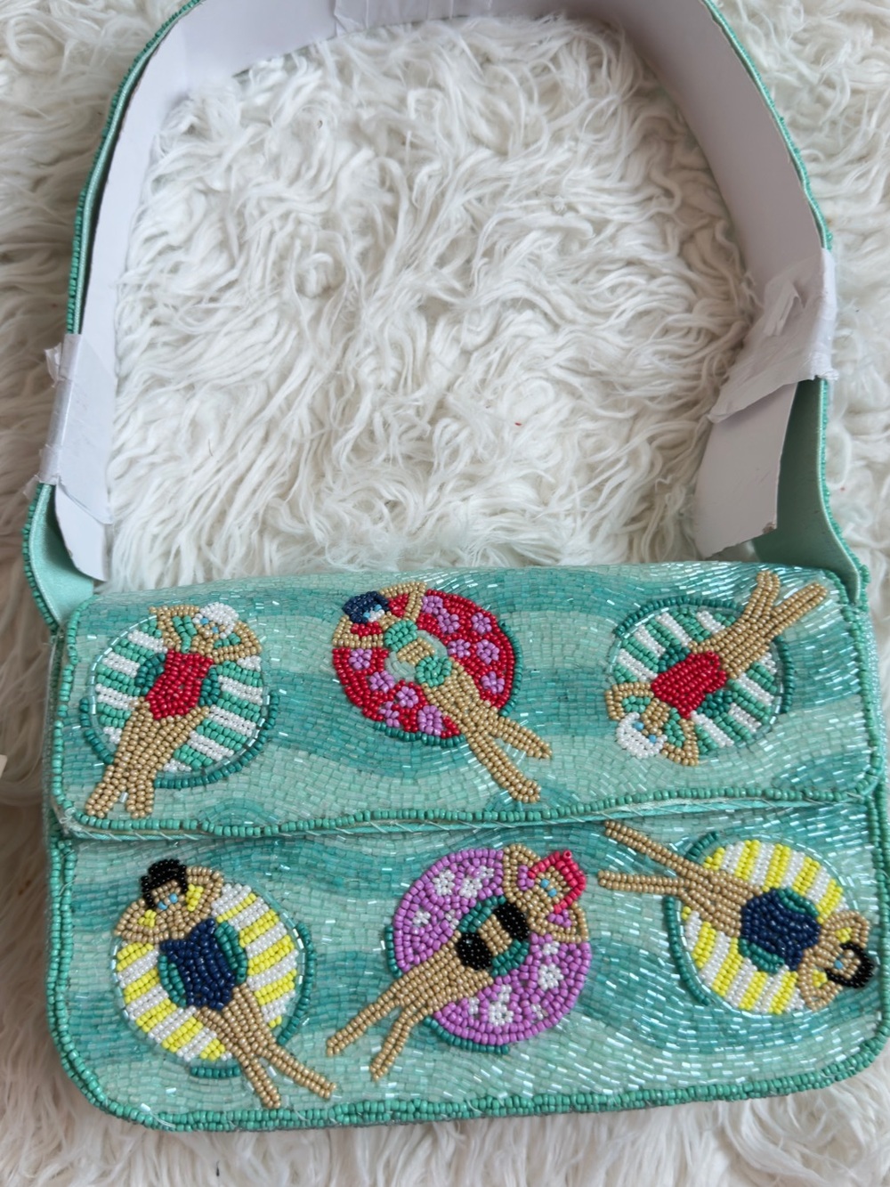 Beaded Poolside Swimmers Shoulder Bag – NWT